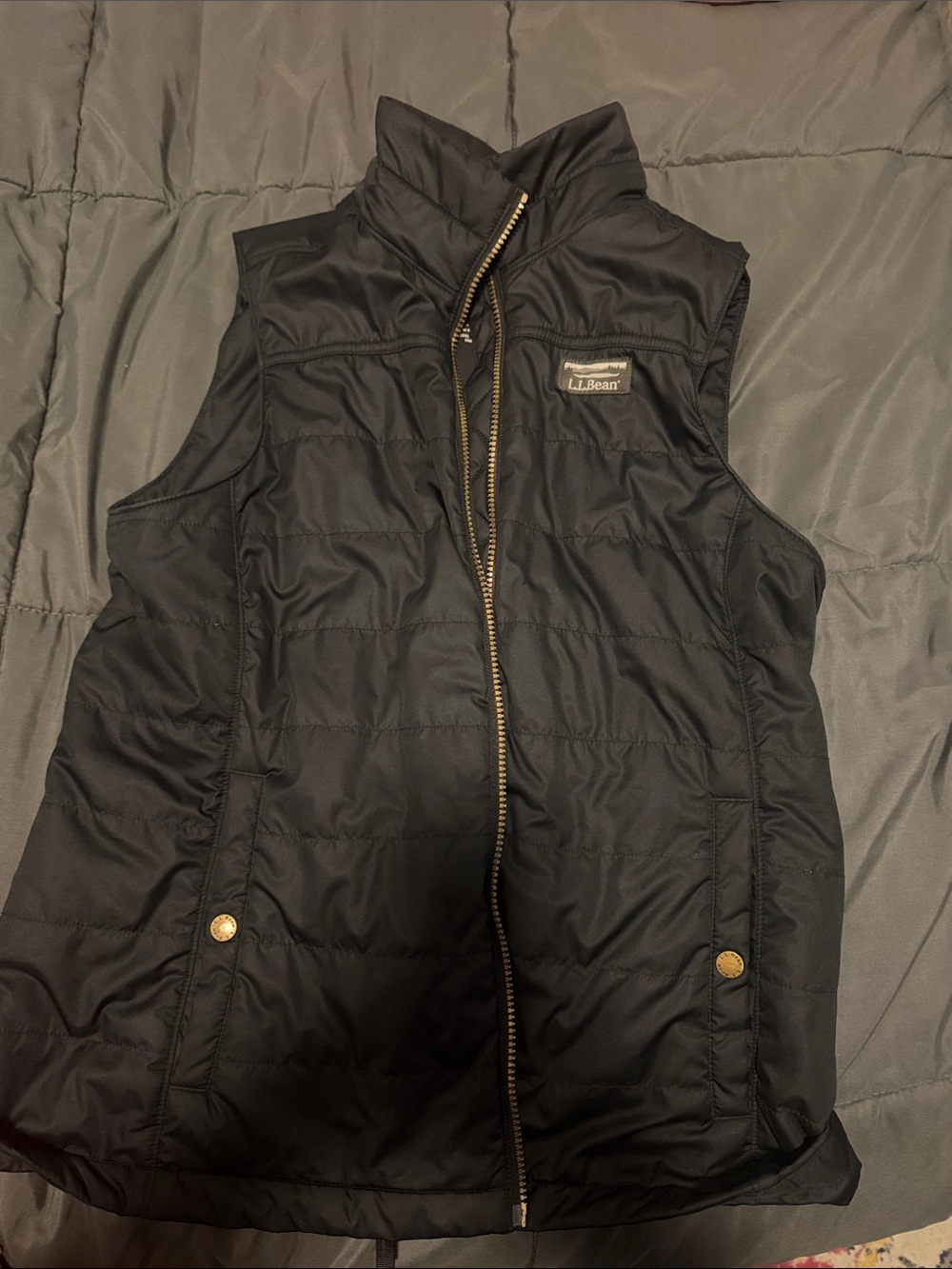 L.L. Bean Black Quilted Insulated Vest